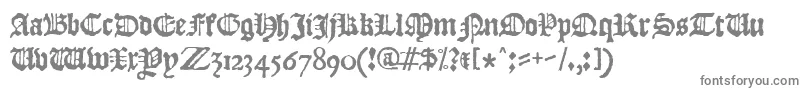 フォントJslBlackletter – 白い背景に灰色の文字