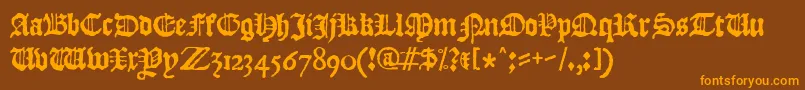 JslBlackletter Font – Orange Fonts on Brown Background