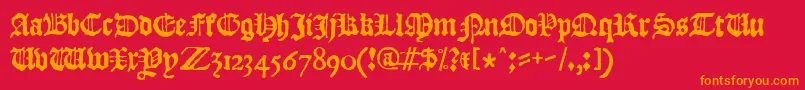 JslBlackletter Font – Orange Fonts on Red Background