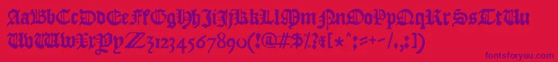 JslBlackletter Font – Purple Fonts on Red Background