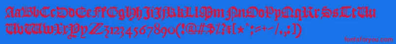 JslBlackletter Font – Red Fonts on Blue Background