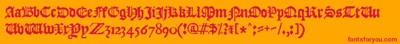 JslBlackletter Font – Red Fonts on Orange Background