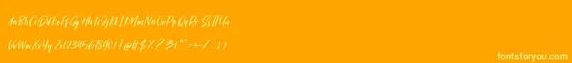 Подробнее о шрифте HarvestBarnPersonalUseOnly Шрифт HarvestBarnPersonalUseOnly – жёлтые шрифты на оранжевом фоне