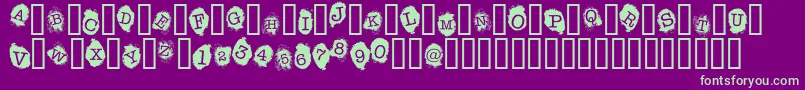 FingerprintsInside Font – Green Fonts on Purple Background