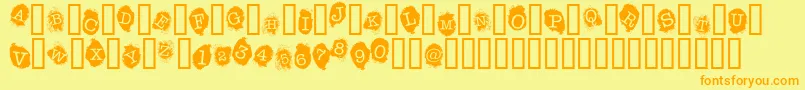 FingerprintsInside Font – Orange Fonts on Yellow Background