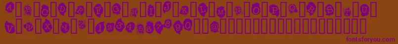 FingerprintsInside-Schriftart – Violette Schriften auf braunem Hintergrund