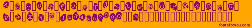 FingerprintsInside-fontti – violetit fontit oranssilla taustalla