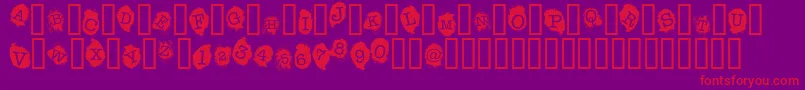 FingerprintsInside Font – Red Fonts on Purple Background