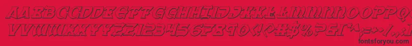 Warpriest3Dital Font – Black Fonts on Red Background