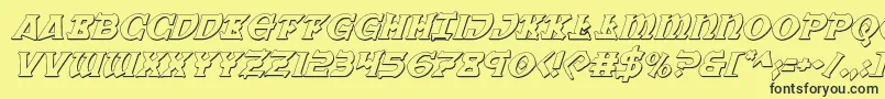 Warpriest3Dital Font – Black Fonts on Yellow Background