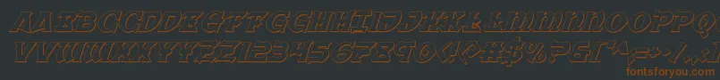 Шрифт Warpriest3Dital – коричневые шрифты на чёрном фоне