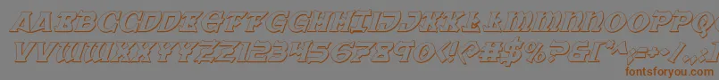 Warpriest3Dital-Schriftart – Braune Schriften auf grauem Hintergrund