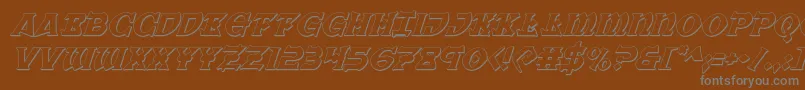 Więcej informacji o czcionce Warpriest3Dital Czcionka Warpriest3Dital – szare czcionki na brązowym tle