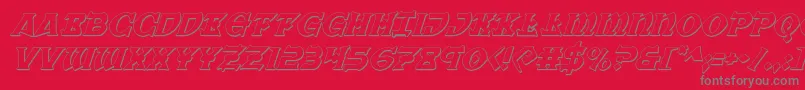 Warpriest3Dital Font – Gray Fonts on Red Background