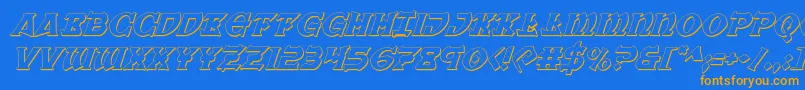 Warpriest3Dital Font – Orange Fonts on Blue Background