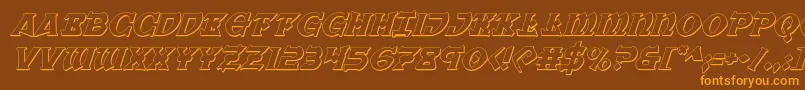 Warpriest3Dital Font – Orange Fonts on Brown Background