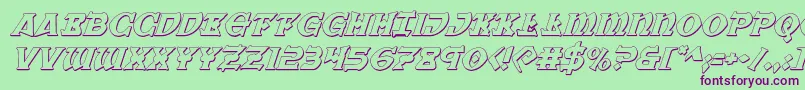 Warpriest3Dital Font – Purple Fonts on Green Background