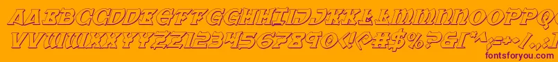Warpriest3Dital Font – Purple Fonts on Orange Background