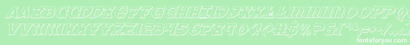 フォントWarpriest3Dital – 緑の背景に白い文字