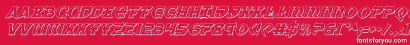 Warpriest3Dital Font – White Fonts on Red Background