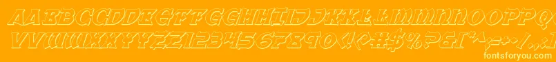 フォントWarpriest3Dital – オレンジの背景に黄色の文字