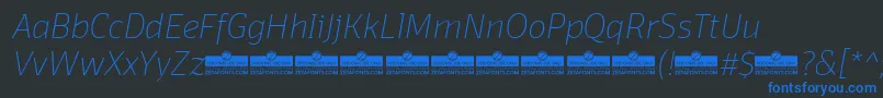 DomotikaThinItalicTrial Font – Blue Fonts on Black Background