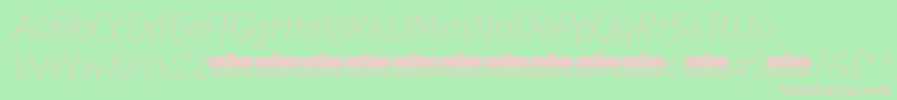 Шрифт DomotikaThinItalicTrial – розовые шрифты на зелёном фоне