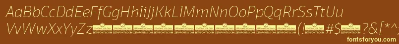 DomotikaThinItalicTrial Font – Yellow Fonts on Brown Background