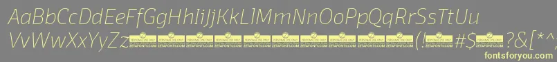 DomotikaThinItalicTrial-fontti – keltaiset fontit harmaalla taustalla