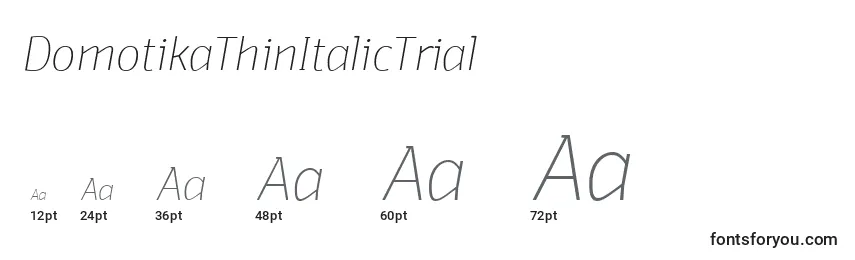 DomotikaThinItalicTrial Font Sizes