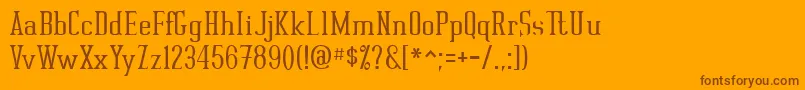 フォントRutager – オレンジの背景に茶色のフォント