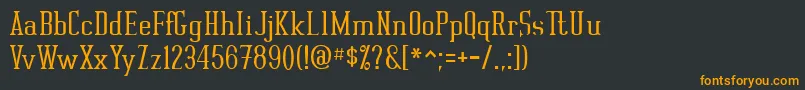 フォントRutager – 黒い背景にオレンジの文字