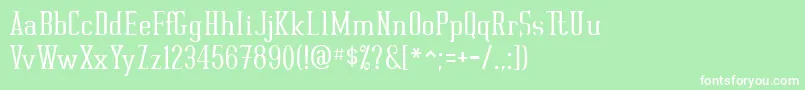 フォントRutager – 緑の背景に白い文字