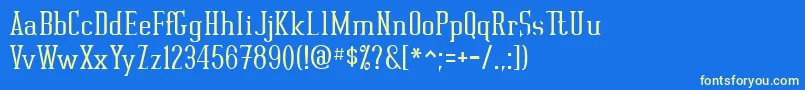 フォントRutager – 黄色の文字、青い背景