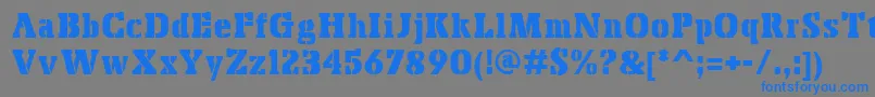 BoskoStencil-Schriftart – Blaue Schriften auf grauem Hintergrund