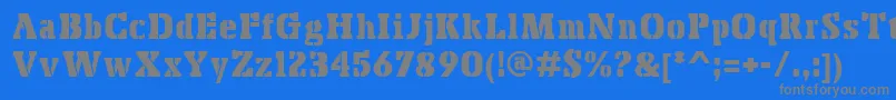 BoskoStencil Font – Gray Fonts on Blue Background