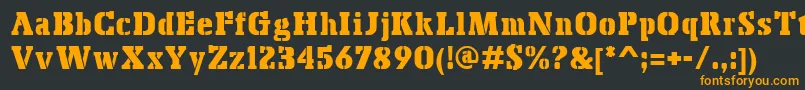 BoskoStencil Font – Orange Fonts on Black Background