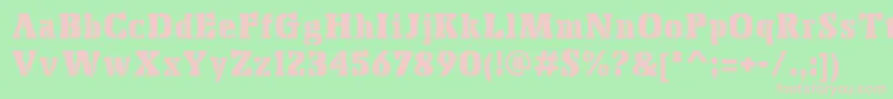 Więcej informacji o czcionce BoskoStencil Czcionka BoskoStencil – różowe czcionki na zielonym tle