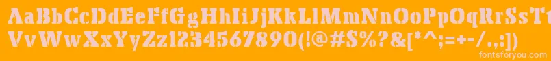 フォントBoskoStencil – オレンジの背景にピンクのフォント