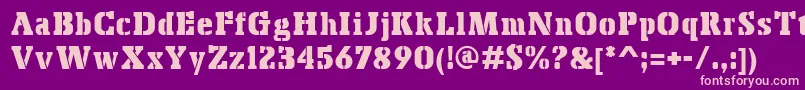 BoskoStencil Font – Pink Fonts on Purple Background