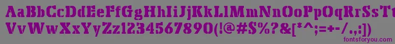 BoskoStencil-Schriftart – Violette Schriften auf grauem Hintergrund