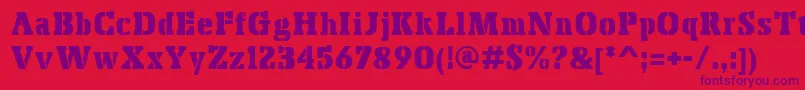BoskoStencil Font – Purple Fonts on Red Background