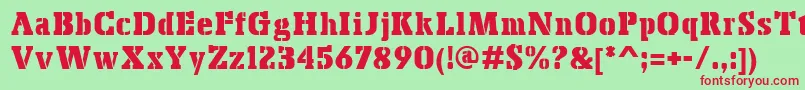 BoskoStencil Font – Red Fonts on Green Background