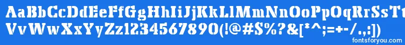 Czcionka BoskoStencil – białe czcionki na niebieskim tle