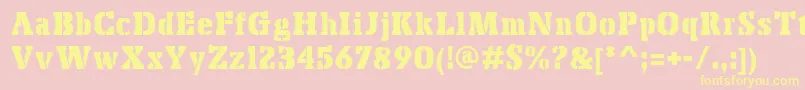 Fonte BoskoStencil – fontes amarelas em um fundo rosa