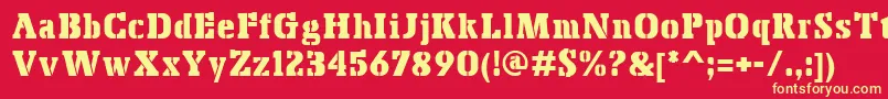 BoskoStencil Font – Yellow Fonts on Red Background