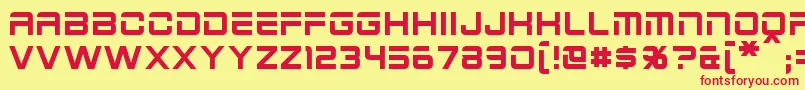 2015Cruiser Font – Red Fonts on Yellow Background