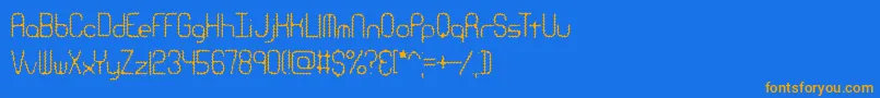 フォントRavenousCaterpillarBrk – オレンジ色の文字が青い背景にあります。
