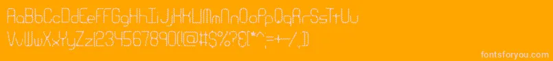 Fonte RavenousCaterpillarBrk – fontes rosa em um fundo laranja