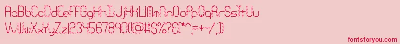 RavenousCaterpillarBrk-Schriftart – Rote Schriften auf rosa Hintergrund